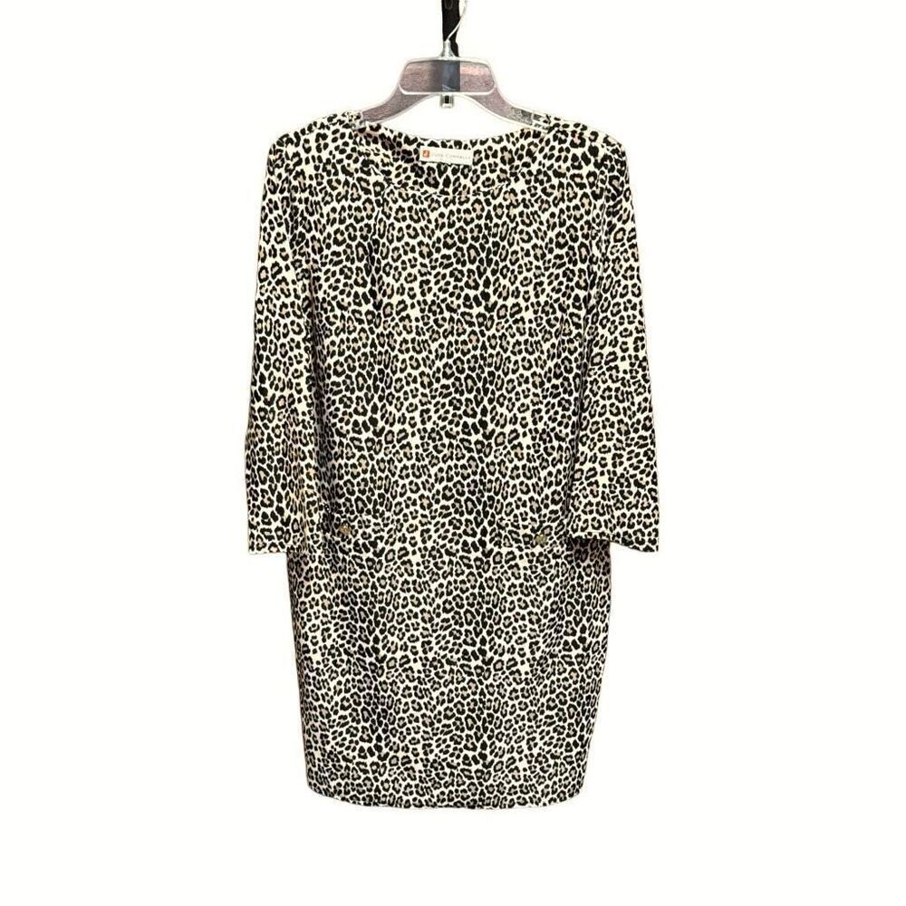 Jude Connally Women’s Cheetah Quarter Sleeve Sheath Dress Size Medium